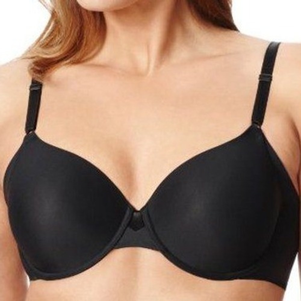 Olga Womens No‎ Side Effects Contour Bra Black 38DD Full-Figure Underwire NWT